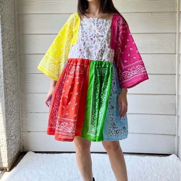 Handmade Mouse&Strawberry Rainbow Bandana Dress SKU 08072 - Picture 5 of 9